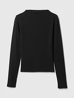 Modern Rib Funnel-Neck T-Shirt