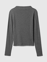 Modern Rib Funnel-Neck T-Shirt