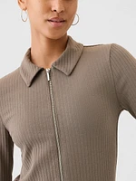 Modern Rib Zipper Shirt