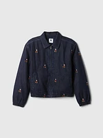 Gap × Disney Kids Embroidered Denim Bomber Jacket