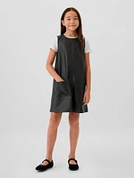 Kids Vegan Leather Shift Dress