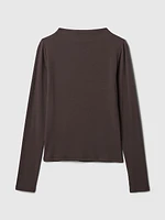 Modern Rib Funnel-Neck T-Shirt