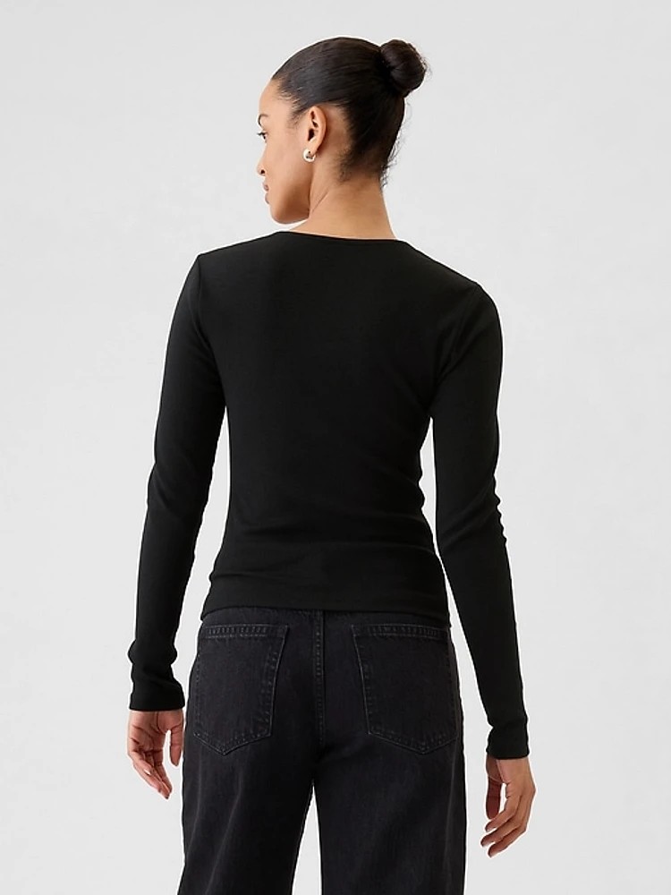 Modern Rib Square-Neck Top