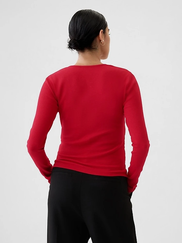 Modern Rib Square-Neck Top