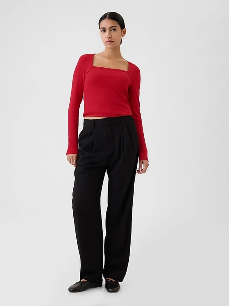 Modern Rib Square-Neck Top