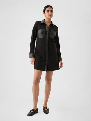 Vegan Leather Shift Mini Dress