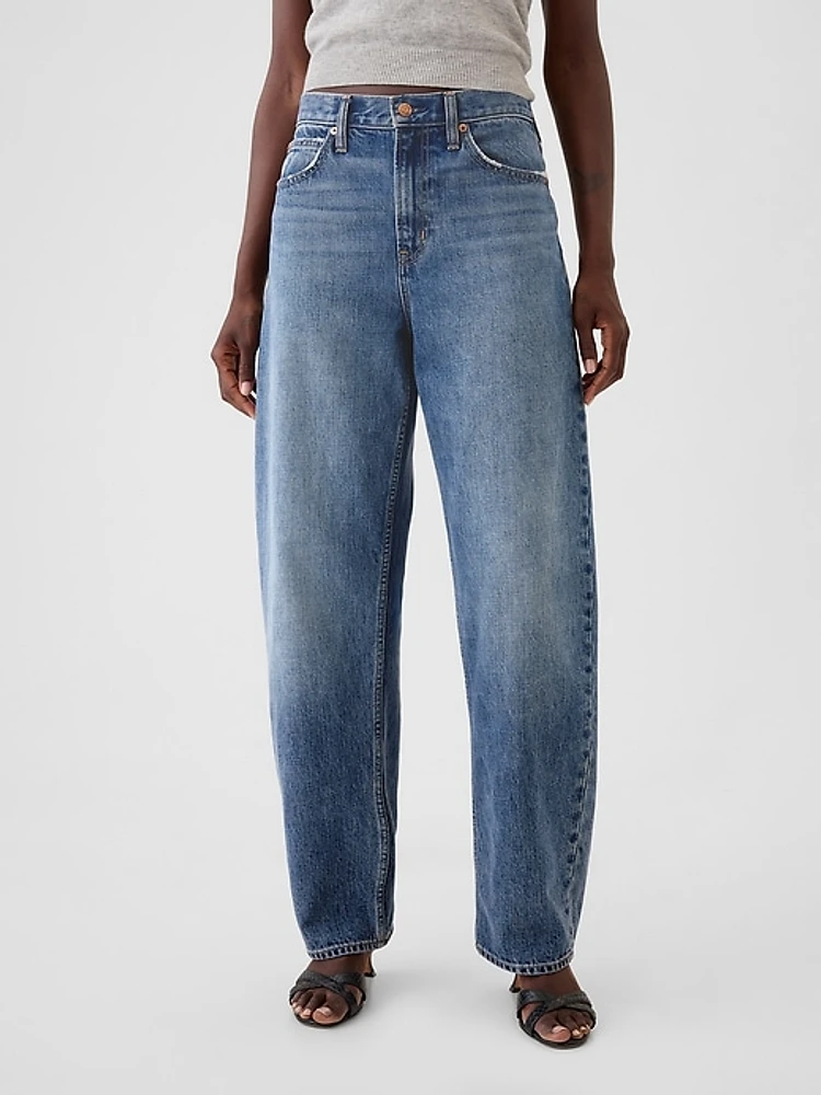 High Rise Crossover Barrel Jeans