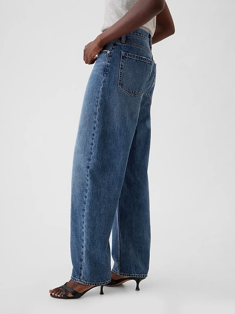 High Rise Crossover Barrel Jeans