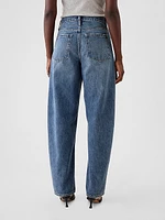 High Rise Crossover Barrel Jeans