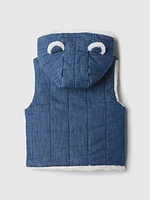 Baby Cozy Quilted Denim Bear Vest