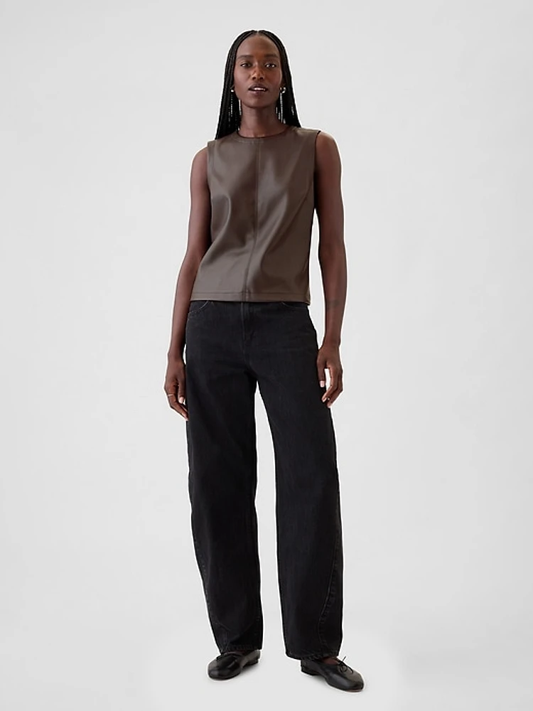 Vegan Leather Shell Tank