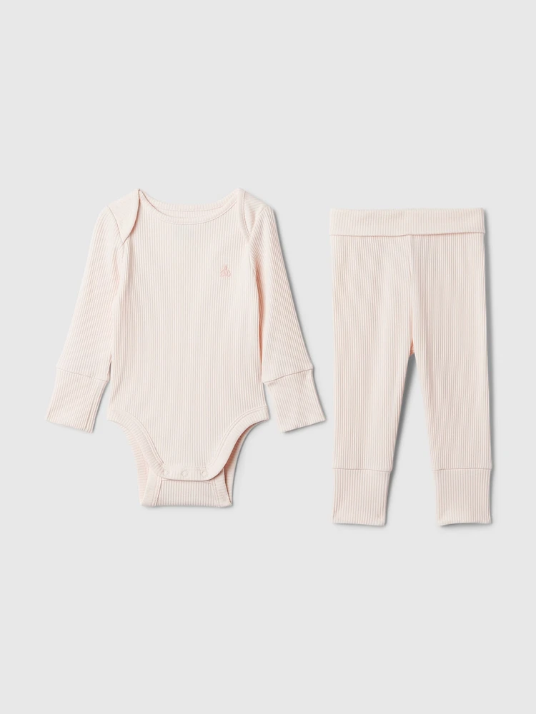 Baby Grow-With-Me Rib Outfit Set