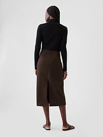 Vegan Suede Midi Skirt