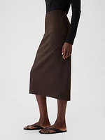 Vegan Suede Midi Skirt