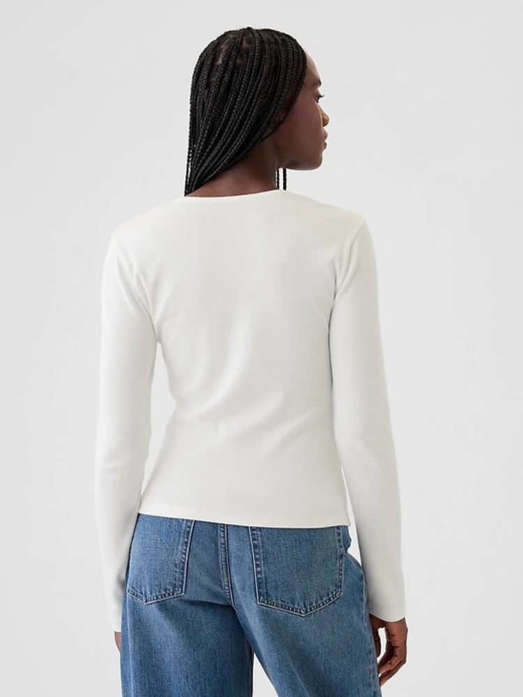 Modern Rib Square-Neck Top