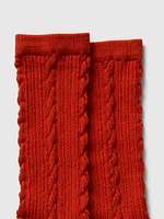 Twisted-Knit Crew Socks