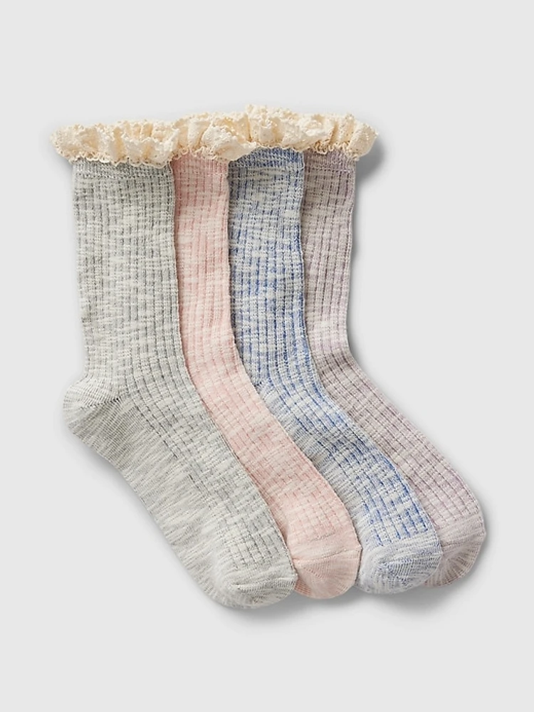 Kids Ruffle Crew Socks (4-Pack)