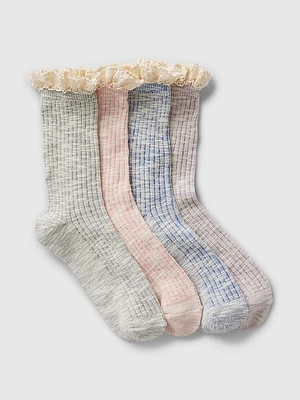 Kids Ruffle Crew Socks (4-Pack)