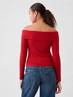 Modern Rib Off-Shoulder Cropped Top