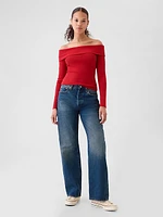 Modern Rib Off-Shoulder Cropped Top