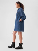 Denim Utility Mini Shirtdress