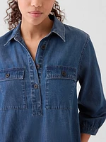 Denim Utility Mini Shirtdress