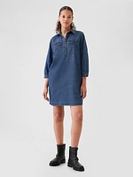 Denim Utility Mini Shirtdress