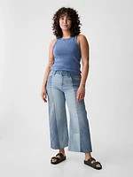 High Rise Stride Wide-Leg Ankle Jeans