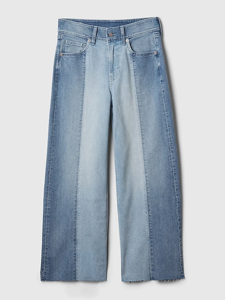 High Rise Stride Wide-Leg Ankle Jeans