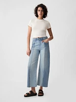 High Rise Stride Wide-Leg Ankle Jeans