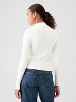 Modern Rib Cropped Mockneck Shirt