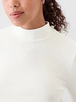 Modern Rib Cropped Mockneck Shirt