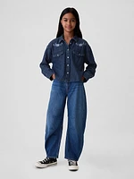 Kids Oversized Denim Western Shirt