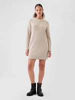 CashSoft Shaker-Stitch Mini Sweater Dress