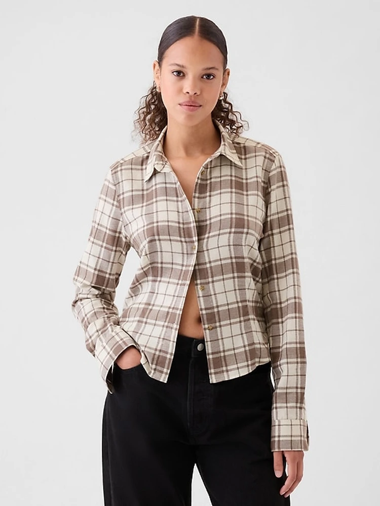 Cropped Flannel Shirt