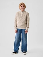 Kids Shaker-Stitch Pullover Sweater