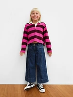 Kids High Rise Stride Wide-Leg Ankle Jeans