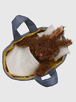 Moppettes Beau Bunny Stuffed Animal Bassinet and Pillow