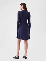 Mockneck Rib Mini Sweater Dress