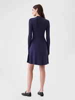 Mockneck Rib Mini Sweater Dress