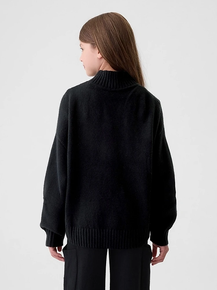 Kids CashSoft Oversized Mockneck Sweater