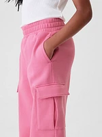 Kids Vintage Soft Wide-Leg Cargo Sweatpants