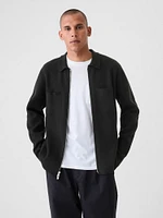 Relaxed Full-Zip Knit Blazer