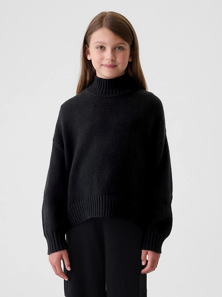 Kids CashSoft Oversized Mockneck Sweater