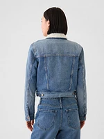 Sherpa-Lined Denim Jacket