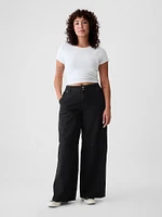 Mid Rise Cargo Baggy Jeans