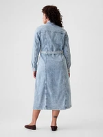 Belted Denim Midi Dress