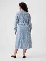 Belted Denim Midi Dress