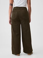 High Rise Corduroy Stride Wide-Leg Pants