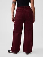 High Rise Corduroy Stride Wide-Leg Pants